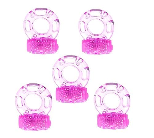 5pcs/Men's Power Toy Strong Vibration Delay Ring Silicone Massage Ring