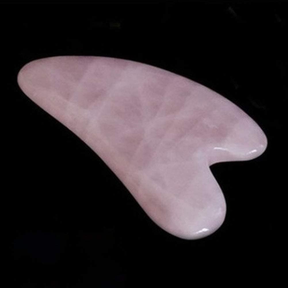 Ocamo Gua Sha Tools, Gua Sha Board Pink Jade Stone Body Face Eye Scraping Plate Acupuncture Massage Relaxation Tool
