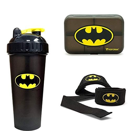 Performa Essential Fitness Gift Pack - Includes Three Items: Daily Supplement/Pill Container, Lifting Straps and Leak Free Protein Shaker with Actionrod Mixing Technology