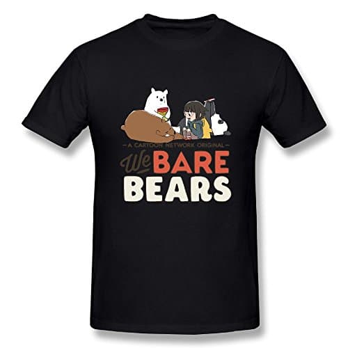 Gilles Men's We Bare Bears Cool Tshirts Black