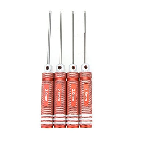 4Pcs Titanium Nitride TiNi Hex Driver Wrench 1.5mm/2mm/2.5mm/3.0mm for RC Helicopter Repair Tools