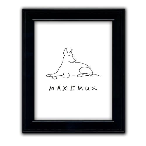 Doberman - Personalized Framed Dog Line Drawings - Perfect and Unique Gift for Dog Lovers!