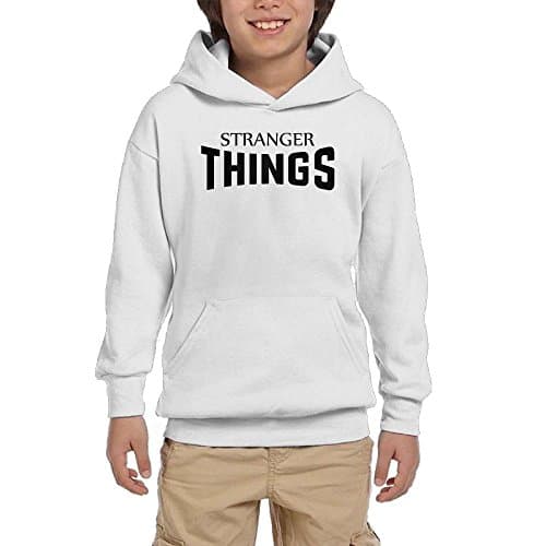 Stranger Things Youth Pullover Sweatshirt Hoodie With Pockets For Boys Girls White