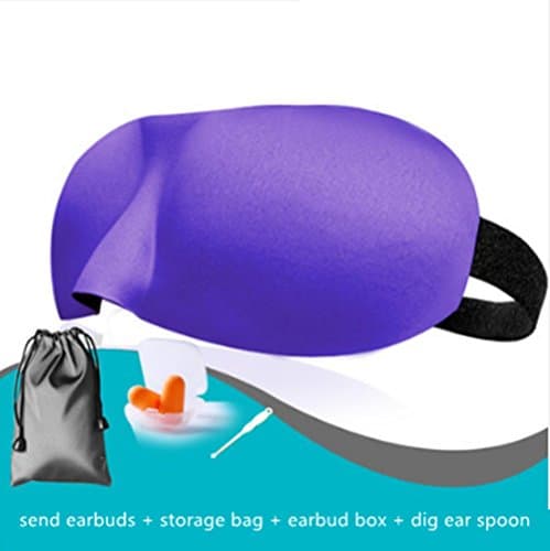 Cokaunion Breathable stereo 3D shading light adjustable head strap sleep mask - Improve sleep, alleviate puffy, swollen eyes, fatigue, headache and tension (Purple)