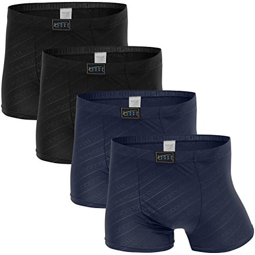 4 Mens Microfiber Boxer Brief (4 Pack) (X-Large, 2 Black 2 Navy)
