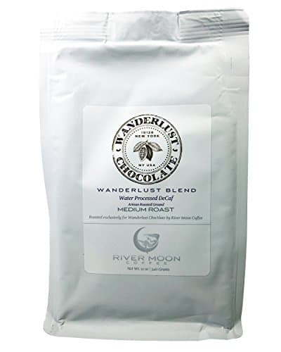 Colombian DECAF Ground Coffee, 12 oz. Medium Roast, 100% Arabica, Swiss Water Process Decaffeinated, SWP, Wanderlust Chocolate, 12 Ounces
