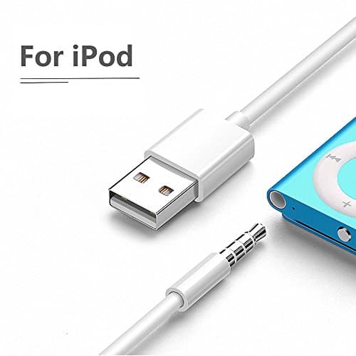 Conenset iPod Shuffle Cable 3.5mm Jack/Plug to USB USB Power Charger Sync Data Transfer Cable for iPod Shuffle 3rd 4th 5th 6th 7th MP3 MP4