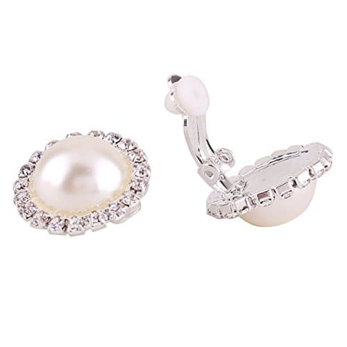 Pearl Clip Earring Without Piercing Girl's Double Layer Round Shape Charm Jewelry