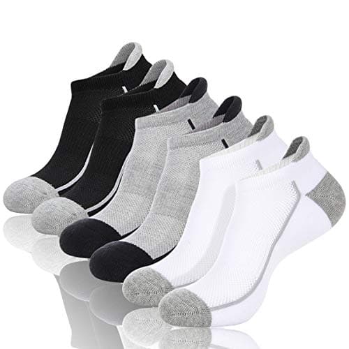Men's 6 & 10 Pack Low Cut Ankle Performance Cushioned Athletic Socks With Reinforced Heel and Toe