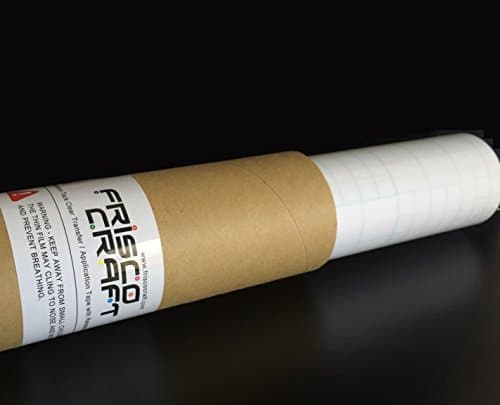 FRISCO CRAFT Clear Vinyl Transfer Tape w/Alignment Grid Application Tape for Silhouette Cameo,Cricut Adhesive Vinyl for Decals, Signs, Windows, Stickers - Medium Tack 12" x 15ft Long