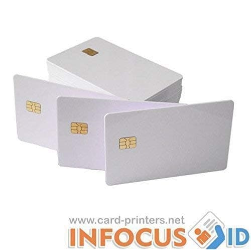 10x Plain White PVC Plastic SLE5528, (REPLACES SLE4428), CHIP/SMART Cards with Hi-Co Magnetic Stripe for ID Card/Badge Printers.