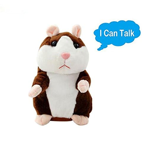 Aparts 1 pcs Electronic Talking Hamster Plush Toy Repeat What You Say Lovely Doll for Baby Kids Birthday Gift Xmas Gift, Dark Brown