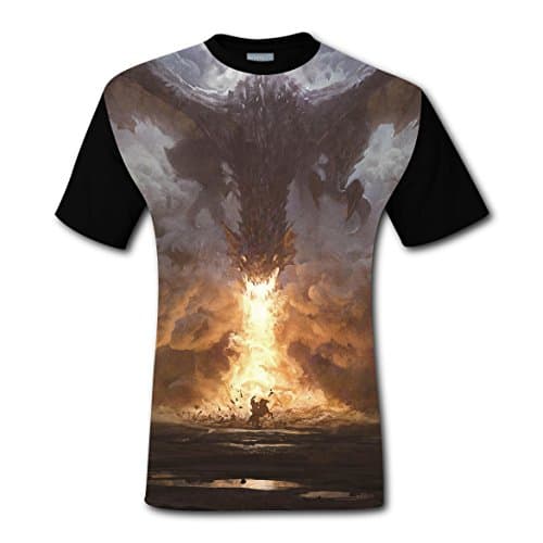 LZQ Tshirt Man Short Sleeve New Summer Tshirt 3D Personalized With Fire Dragon For Men 3XL