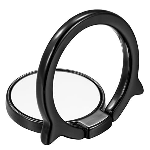 SEUGKE Cell Phone Ring Holder Demon Stylish 360° Adjustable Ring Stand Grip Mount Holder Kickstand with Mini Mirror for Universal Phones iPhone 7/7 Plus, Galaxy S8/S8 Plus - Black