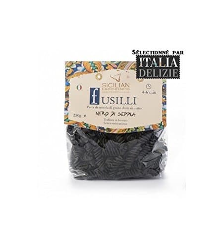 Handmade Sicilian Squid Ink Fusilli Pasta - 250g Package
