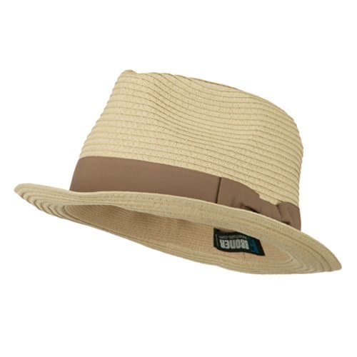 e4Hats.com Big Size Grosgrain Ribbon Braided Straw Fedora
