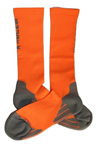 SnugFx Compression Socks (1 Pair) 20-30mmHg Graduated - Best For Varicose Veins, Athletic Sports, Flight Travel (Men & Women) - Suits Nurses, Maternity Pregnancy, Shin Splints - Fun Colors(Orange)