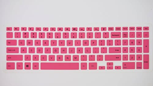 HYAIT 1Pcs Colorful Silicone Keyboard Protector Skin Cover for Dell Inspiron 15HR/15HR£¨7000 Series£/15HD 7000£¨7000 Series££¬ Inspiron15hd-2528/2628T/2828T,15H-1528,15-7537 SEMI-PINK