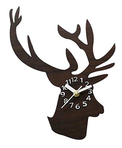 JustNile Decorative Frameless Animal Acrylic Statement Wall Clock - Moose Head