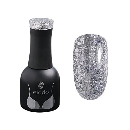 Eiddogel-Watchnail- Silver Glitter Listing- Soak Off UV LED Gel Nail Polish- Winter Color 12ML (G02)