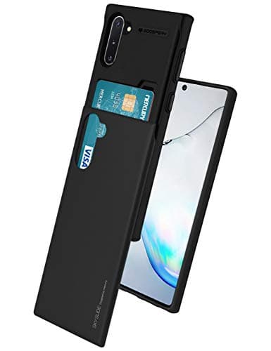 Goospery Sky Slide for Samsung Galaxy Note 10 Case (2019) Dual Layer Bumper Cover with Card Holder Wallet (Black) NT10-SKY-BLK