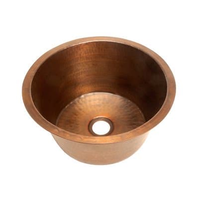 Belle Foret BFC3BARORB Large Round Copper Bar Sink with Flat Bottom, Oil Rubbed Bronze