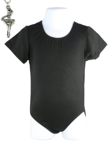 Childrens Black Short Sleeve Leotard