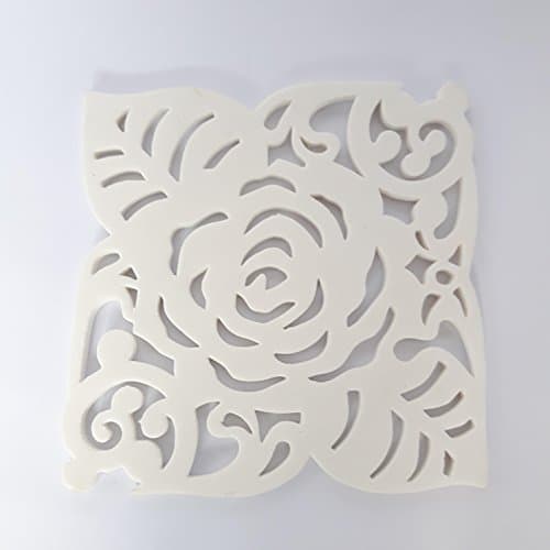 Coasters For Drink Stencil Square Rubber Foam White Color 10 x 10 cm