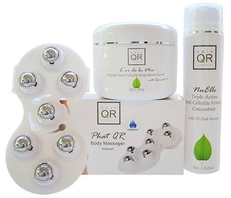 New! Phat QR Solutions Anti Cellulite Collection with NEW IMPROVED NuElle Triple Action Anti Cellulite Firming Concentrate, 150 ml - the best anti cellulite treatment set with NEW FORMULA NUELLE
