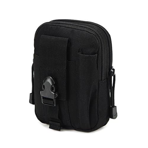 Exduct EP02 Multi-Purpose Poly Tool Holder Bags EDC Pouch 5.6 Inch Mobile Bag Military Nylon Utility Tactical Waist Pack Camping Hiking Pouch Black