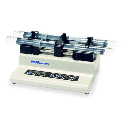 KD Scientific 780262 Model KDS 260P Legacy Dual Syringe Programmable Single Cycle Push-Pull Pump, 110 VAC, 14 cm Height, 28 cm Wide, 23 cm Length