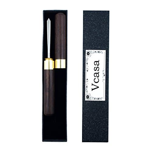 Vcasa Stainless Steel Ice Pick with Wooden Handle Kitchen Tool (Dark Brown B)