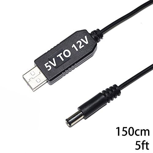 USB DC 5V to DC 5V 9V 12V 5.5mm X 2.1mm = 5.5mm X 2.5mm Step-Up Power Transformer Cable Power Cable Step Up Converter for Mini Speaker USB Fan Tablet USB Light router modem 150cm (USB 5V TO 12V)