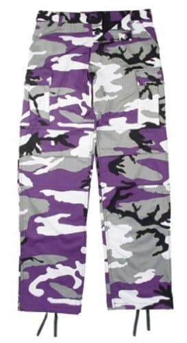Kids Camouflage BDU Pants, Purple (S)