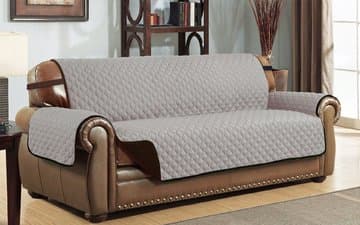 Le Benton Reversible Extra Wide Sofa Cover, Quilted Pet Couch Protector, Slipcover, (Oversized: Sofa, Grey/Brown)