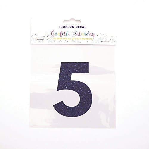 Birthday Shirt 5 Decal, Royal Blue Glitter