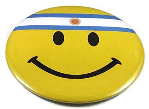 Chic Emoticon AR Argentina Flag Pin Badge Button 1.75 Inches