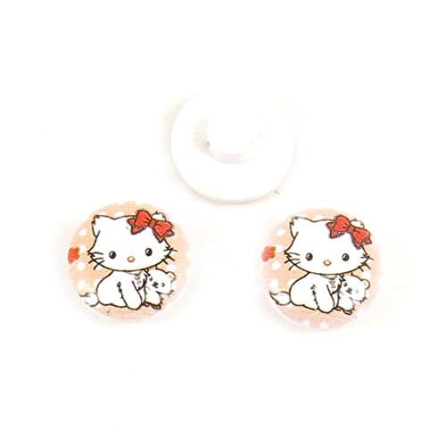 Price per 20 Pieces Sewing Sew On Buttons AZ6D2 Hello Kitty Round for clothes in bulk wood Crafts Boutons