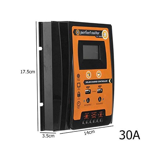12V 24V 30A 50A 70A MPPT Solar Charge Controller Charge Controller Solar Panel Controller Dual Battery USB LCD Display,Blackyellow,30A