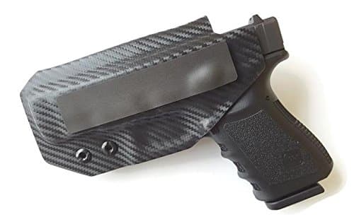 Glock 19, 23, 32 - .080" Thick Kydex Inside the Waistband Gun Holster - With Comfort Pad - Made in the USA (Black Carbon Fiber - Right Hand)