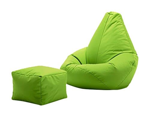 Beautiful Beanbags Lime Outdoor Combi - Highback with Footstool