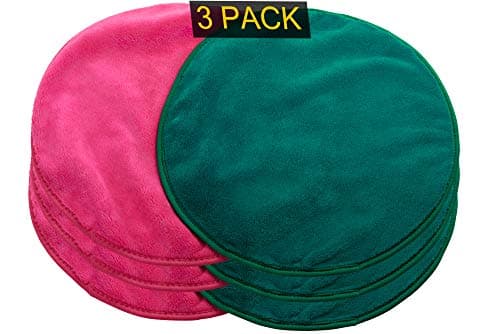 Makeup Remover Magic Cloth – Wipes Foundation From Your Face and Waterproof Mascara From Your Sensitive Eyes - Using Just Water - Reusable ! (Three Green Three Pink)