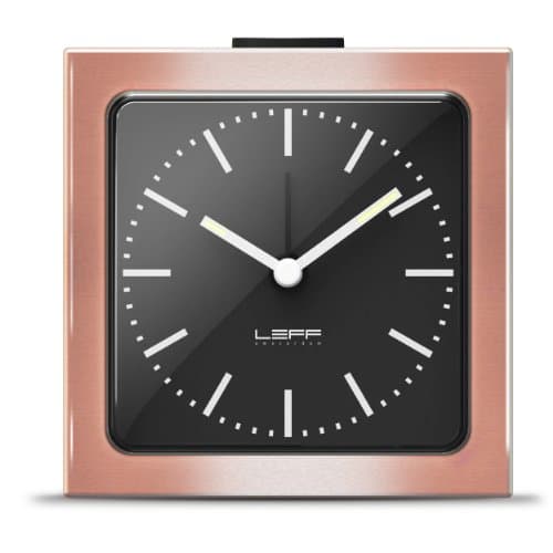 LEFF amsterdam8.5 x 8.5 x 6 cm Copperplated Case Block Alarm Clock, Bronze
