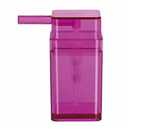 Spirella Cubo Clear Fuchsia Soap Dispenser, Polystyrol