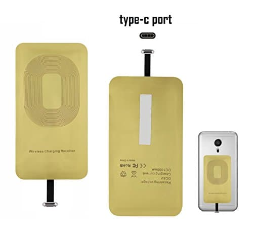 Type-C fast Wireless Charging Receiver 1A Qi Wireless Charger Receiver Chip for Google Pixel XL/LG V20/HTC 10/OnePlus 3 and other Size Type-C Smartphone Devices(type-c)