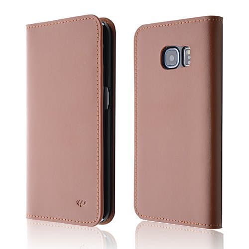 casepro S6EDGBROWN Galaxy S6 Edge Plus Case, Case Pro Samsung Galaxy S6 Edge Plus Genuine Leather Foilo Wallet Cover Case - Brown