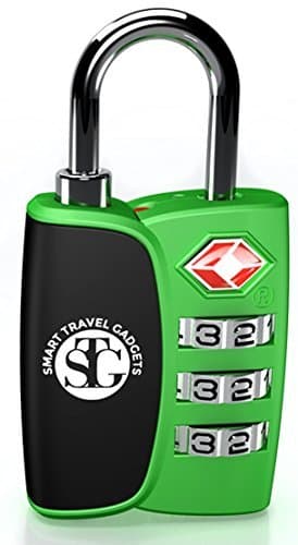 TSA Accepted 3 Digit Combination Luggage Lock for TravelSmart Open Search Alert IndicatorBright Color ChoicesHeavy Duty, Durable, Customs FriendlyFree ebook (Green)