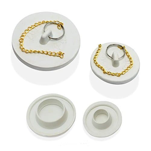 2pc Fit-all Rubber Drain Stopper Plugs Large & Small Bathtub Sink by Drain Stoppers