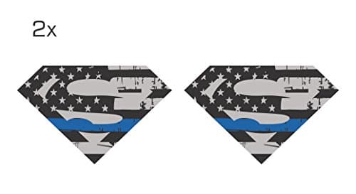 Blue Line Black and Grey Tattered Superman Decal Various Sizes Pack of 2 (8" x 5.1")