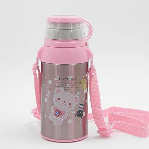 14oz / 400ml Cute Water Bottle for kids, Double Wall Flask, Pink01